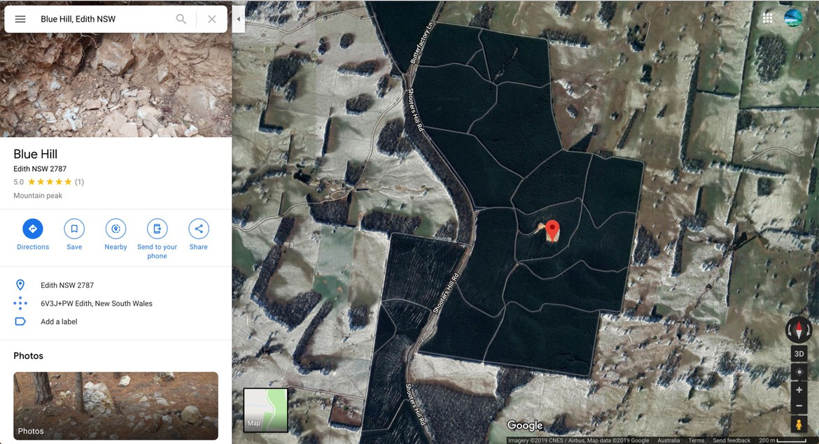 A google maps view of how deep the actual quarry is into the forest